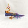 [pavo real tamaño pequeño] manualidades de alambre de aluminio de color modelo de pavo real de metal adornos creativos DIY hechos a mano