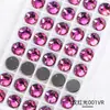 Yiwu Mayoreo Hebilla Plana Redonda Superior Accesorios de Costura Decoración de Bodas Accesorios Hechos a Mano Diamante de Cristal Cosido a Mano Fondo Plano Doble Agujero