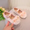 Zapatos de tacón alto para niñas para niños mayores combinados con faldas, zapatos de princesa para niñas, zapatos de cristal con lazo para niñas, zapatos de suela blanda para primavera y otoño