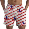 Populares Shorts de Secado Rápido para Hombres Jóvenes de Verano Pantalones de Playa con Estampado Digital 3D del Día de la Independencia Pantalones Casuales de Playa