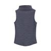 Estilo Coreano Chica Sexy Ajustado Rayado en Contraste Cuello Medio Alto Sin Mangas Chaleco Top de Verano para Mujer Elástico Ajustado Hombro Tirantes