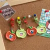 Nuevo Llavero de Manzana a Cuadros KT Dulce Ins Corazón de Chica Linda Suave Lindo Estudiante Accesorios Colgantes para Mochila Lote