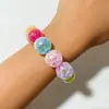 Colar com Pingente de Contas Coloridas a Laser Yongge Jewelry Estilo Europeu e Americano Colorido Bloqueio de Cores Joias de Contas de Vidro