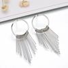 Pendientes creativos nuevos de moda europea y americana con temperamento femenino, pendientes geométricos largos y sencillos con borlas circulares para mujer, venta al por mayor