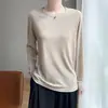Tejido de Punto Fino de Alto Número para Mujer Textura Delicada Versátil para el Trabajo Otoño/Invierno Nuevo Estilo Corte Delgado Capa Base