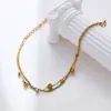Pulsera de Acero de Titanio de Lujo Ligero para Mujer, Pulsera Versátil de Moda de Gama Alta de Nicho de Lujo Ligero para Mujer de Acero Inoxidable con Circonita de Cinco Flores