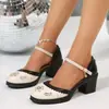 Sandalias de Verano 2026 Estilo Nuevo con Hebilla Hueca Talla Grande 36-43 Punta Redonda Antideslizantes Tacones Altos Zapatos de Baile Zapatos de Mujer