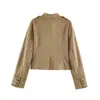 AliExpress transfronterizo 2026 Primavera Nuevo Abrigo Chaqueta para Mujer Delgado Efecto Nudo de Cuerda 6318245