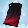 Camiseta sin mangas de tirantes con degradado, deportiva, de secado rápido, de seda helada, para hombre, de verano, para correr, baloncesto, fitness, entrenamiento de fuerza
