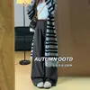 Calça de Maternidade Cinza Calça Social de Lã Outono e Inverno Forrada com Fleece 2026 Novo Estilo Emagrecedora Macia Fluida Calça de Pernas Largas