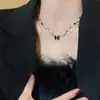 Collar de Borla Luna Blanca para Mujer Ins Tendencia Diseño de Nicho Dulce Fresco Sexy Cadena para Clavícula Versátil Collar de Corazón Mariposa