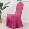 Funda de Silla Elástica Universal para Banquetes de Boda de Hotel Estilo Falda Transfronteriza Falda Larga Elástica Funda Completa para Silla Venta al por Mayor Color Sólido