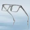 Armazón de Gafas para Hombre Tr con Filtro de Luz Azul Nuevo Marco Cuadrado Pequeño Borde Grueso Estilo Europeo y Americano Gafas sin Graduación con Patillas de Acetato 60038