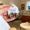 Pendientes Maillard Dorados con Estampado de Leopardo y Circonita en Forma de Lazo para Mujer, Pendientes Retro de Alta Gama, Elegantes y Exquisitos Accesorios de Oreja de Lujo Ligero