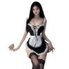 Lencería sexy de sirvienta, tentación sexy, uniforme de sirvienta en la entrepierna, cama caliente, pasión, traje, encanto de medianoche, puro deseo.
