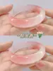 Pulsera de Jade Tulipán Melocotón Rosa Claro Pulsera de Calcedonia Hielo Pulsera de Ágata Rosa Hibisco de Jade Regalo