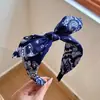 Nueva diadema de lazo vintage de cachemira, cinta para el pelo de tela ancha anudada estilo coreano, accesorio para el cabello simple para mujer