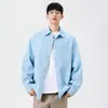 Nova Camisa Jacquard de Manga Longa para Jovens Americanos da Nasa Primavera e Outono 2025 Jaqueta Camisa Casual Solta para Homens