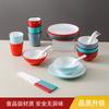 Nuevo juego de mesa de club de hotel de estilo chino, vajilla de melamina de cinco piezas, juego característico para restaurante de olla caliente, mesa, tazón, taza, cuchara, plato, juego