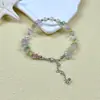 Pulseira de Pérolas de Água Doce com Pedras Coloridas Moda Exquisite Nicho Pulseira Irregular Doce Design Sense Pulseira