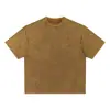 Camiseta Masculina Rumei Estilo Americano Retrô, Resistente, Lavada, Vintage, Workwear, Manga Curta, Modelagem Solta, Estilo Streetwear Tendência, Adequada para o Dia a Dia
