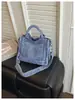 Bolso de Mezclilla Retro Nuevo, Bolso Casual de Lona de Mezclilla Lavada Estilo Coreano, Bolso Pequeño Cruzado para Estudiante, Bolso Pequeño Cruzado para Niña