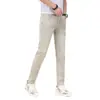 Tendencia de Moda 2026 Otoño Nuevos Jeans Elásticos Ajustados para Hombre Marca Trendy de Gama Alta Lavados Casuales Pantalones Largos