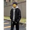 Chaqueta de vuelo retro americana para hombre, abrigo de otoño de silueta corta y corte limpio, chaqueta de béisbol elegante con cuello de solapa