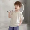 Camiseta de Manga Corta de Seda de Hielo para Niños Estilo Familiar Camiseta de Malla Transpirable de Verano para Niños Manga Corta de Secado Rápido Estilo Familiar