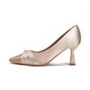 Elegantes Zapatos de Novia para Boda para Mujer 2026 Nuevo Estilo Zapatos de Dama de Honor Tacón Gatito Francés Suela Suave de Seda Tacones Altos Cómodos