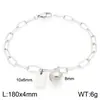 Pulsera Cuadrada de Moda con Letras Inglesas (26), Cadena Sencilla Tipo Clip Estilo Ins, Bola Redonda, Acero de Titanio Chapado en Oro de 18K