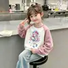Sudadera para niña, ropa infantil con degradado para primavera y otoño, nuevo estilo 2026, top de manga larga a la moda para niñas