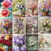Pintura de Diamantes 5D Flores Escénicas de Comercio Exterior Transfronterizo, Pegatina de Diamantes Hecha a Mano DIY, Pintura Decorativa para Sala de Estar y Dormitorio, Adorno