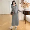 Otoño/Invierno 2026 Nuevo Conjunto de Moda Coreana para Maternidad Elegante Adelgazante que Reduce la Edad Estilo Pequeño Chanel Conjunto de Dos Piezas