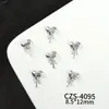 Acessórios de unha populares estilo francês em prata, acessórios de unha de alta qualidade versáteis de luxo leve com coração e borboleta vazados adornados com diamantes