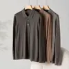 100% Caxemira Pura Masculina Imitação Fina Fio 68 Gola Polo Casual Business Versátil Peça Básica Malha Outono e Inverno Novo Estilo