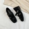 Zapatos de Mujer Elevadores 5cm con Lazo Cuadrados de Punta y Boca Baja Estilo Retro Nuevo 2025 Zapatos de Ballet de Gamuza con Tira Cruzada