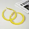 Pendientes de Aro Lisos Retro Estilo Hong Kong, Realzan el Cutis, Estilo Audaz y Fresco, Pendientes Minimalistas, Lujo Ligero, Sensación de Alta Gama, Accesorios de Moda para Oficina