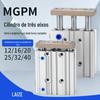 Cilindro fino de três eixos e três hastes MGPM16 com haste guia -10/20/25/30/40/50/75/100 / 125Z