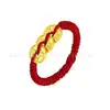 Anillo de Oro Puro 999 para Mujer, Estilo Nuevo, Anillo Trenzado de Cuerda Tejida Hecho a Mano, 24K, Venta al por Mayor para Regalos