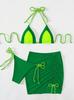 Traje de baño de comercio exterior europeo y americano Venta al por mayor transfronteriza Conjunto de bikini de tres piezas Traje de baño para mujer Bikini Moda europea y americana