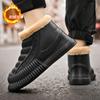 Zapatos de algodón para hombre, botas de nieve de invierno con forro polar, gruesas y cálidas para exteriores del noreste, botas de algodón antideslizantes impermeables para hombre, talla grande 46, zapatos de algodón