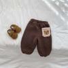 Pantalones de cachemira para niños de doble capa para recién nacido, bebé oso, para niños y niñas, invierno, gruesos, ropa exterior, coreanos, lindos, pantalones PP