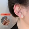 Brincos de Tarraxa com Zircônia de Seis Garras Transfronteiriços Modernos, Fashionáveis, Requintados, Compactos, Luxo Leve, Nicho, Design de Ponta, Acessórios para Orelha Suaves para os Furos