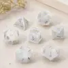 Z03 Poliedro de Cristal Blanco Natural Dados DND Dungeons and Dragons Tallado Fuente Digital Manuscrita Siete palos