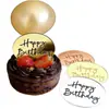 Decoración redonda de acrílico para pastel estilo ins transfronterizo con marca de "Feliz Cumpleaños", decoración de disco redondo para pasteles de fiestas de cumpleaños