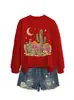 Amazon eBay Loja Independente Moda Casual Versátil Feminino Cacto Lua Estrelas Montanha Outono Inverno Moletom