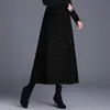 Falda brillante de moda para mujer, nuevo estilo otoño e invierno 2026, de cintura alta, adelgazante, de longitud media, elegante y versátil, falda de dobladillo amplio