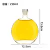 Stock Listo Botellas de Vidrio Transparentes al por Mayor, Botellas de Vino de Frutas Redondas Planas de Moda, Botellas para Bebidas de Té Cold Brew, Embalaje de Botellas Vacías para Vino Casero