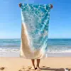 Toalha de Praia Personalizada Absorvente de Suor e Secagem Rápida com Fotos, Toalha de Praia de Microfibra com Veludo Impresso dos Dois Lados, Toalha para Esportes e Yoga